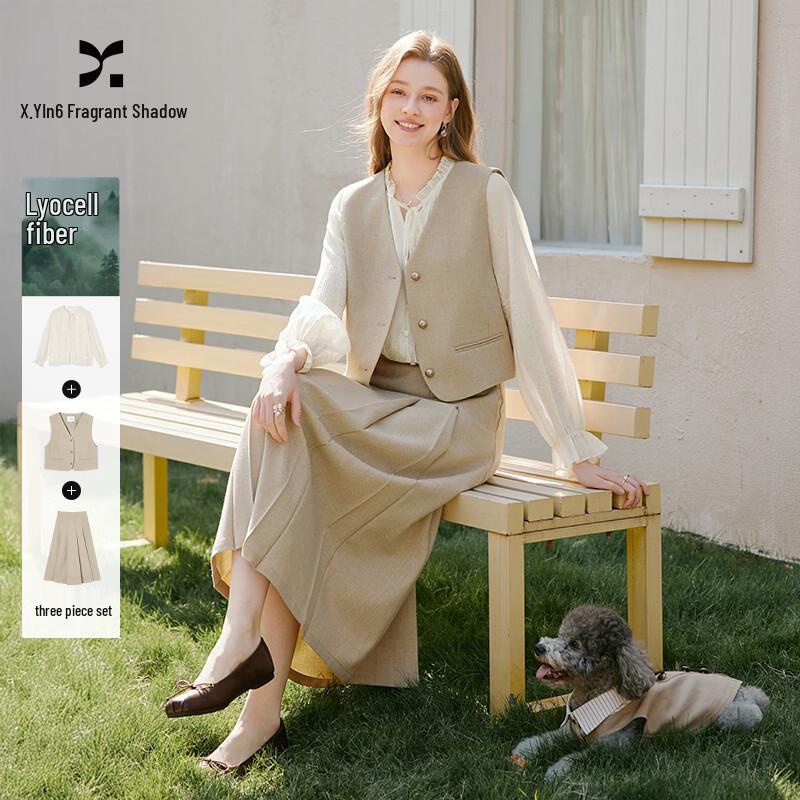 Women s Khaki Tencel Three-Piece Commuter Set M