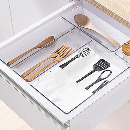 Transparent Drawer Storage Box Clear Acrylic Drawer Organizer Drain Holes Drawer Storage Tray Stackable Storage Bin