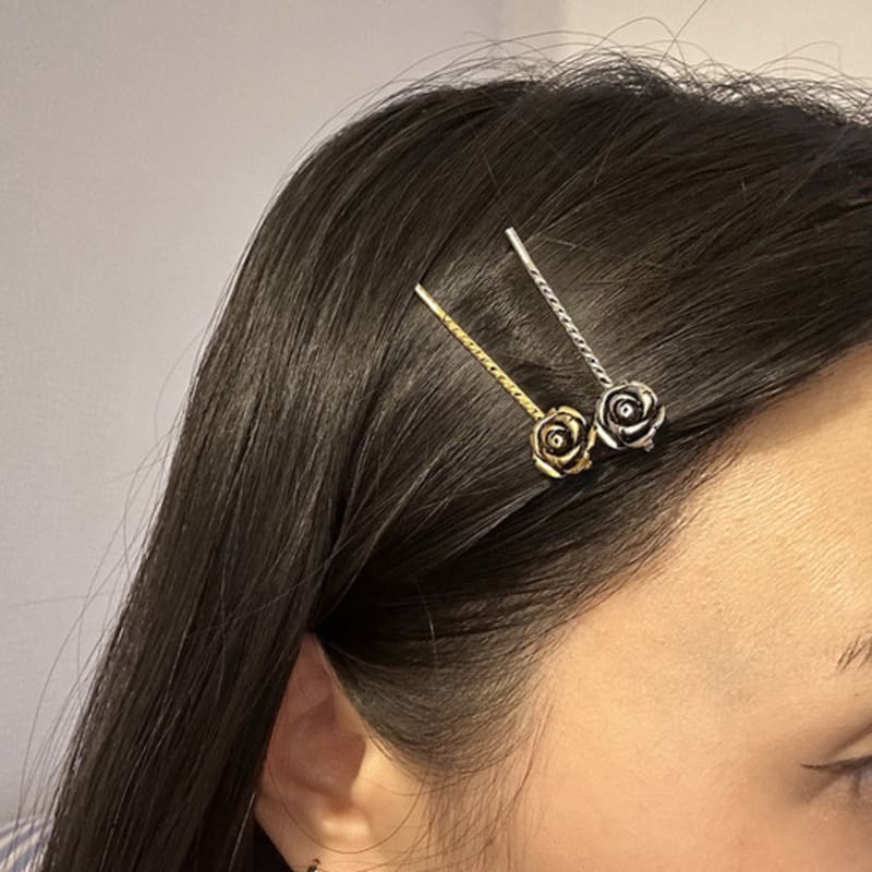 

mosxe Antique rose hair pin (2color) silver