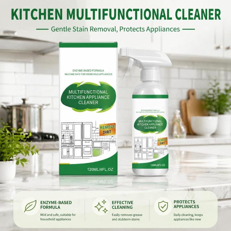 Multifunctional Kitchen Appliance Cleaner 120ml, All Purpose Degreaser, Electrolyzed Ion Kitchen Cleaner Spray for Oven, Stove Top, Stainless Steel
