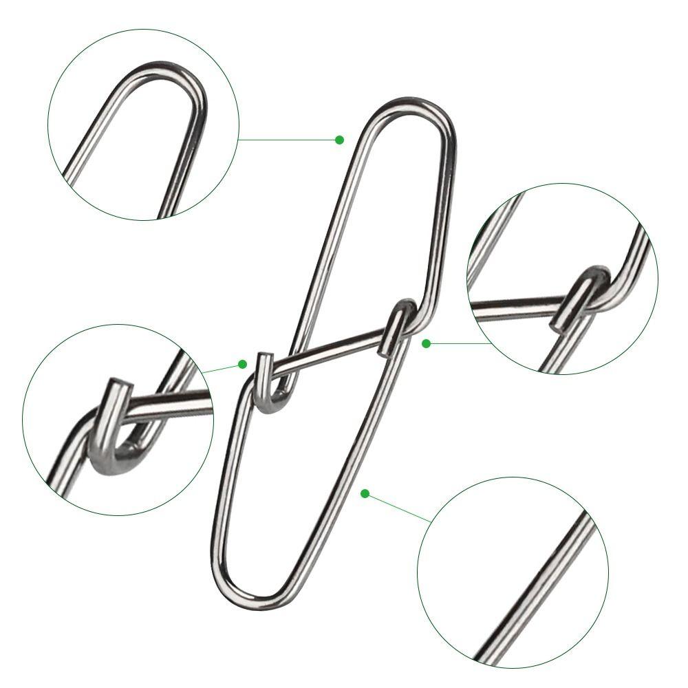 100PCS Not Damaging Fishing Line Fishing Swivel Snap Fishing Lure Connector  Ocean Sea Boat