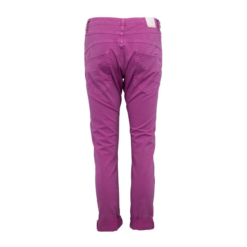 Women's Slim Magenta Trousers with Turn-ups PLEASE