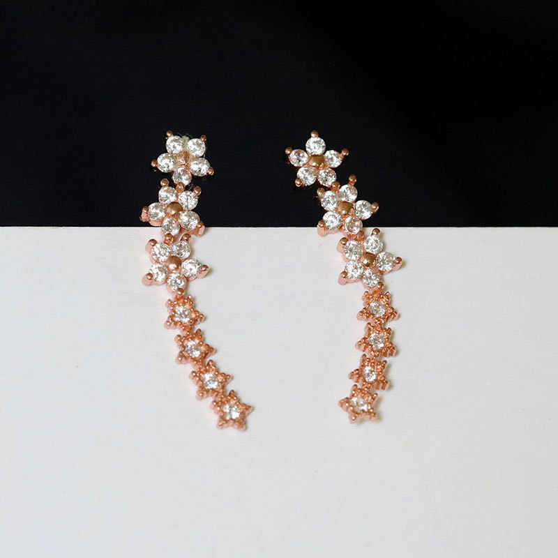 Star Flower Stud Earrings Korean Style Korean Version Niche Exquisite Ins Style Design Earrings