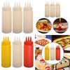 3x Sauce Bottles Squeeze Leakproof Container with Small Pointed Nozzle for Oil Restaurants Syrup Cookie Decorating Grilling