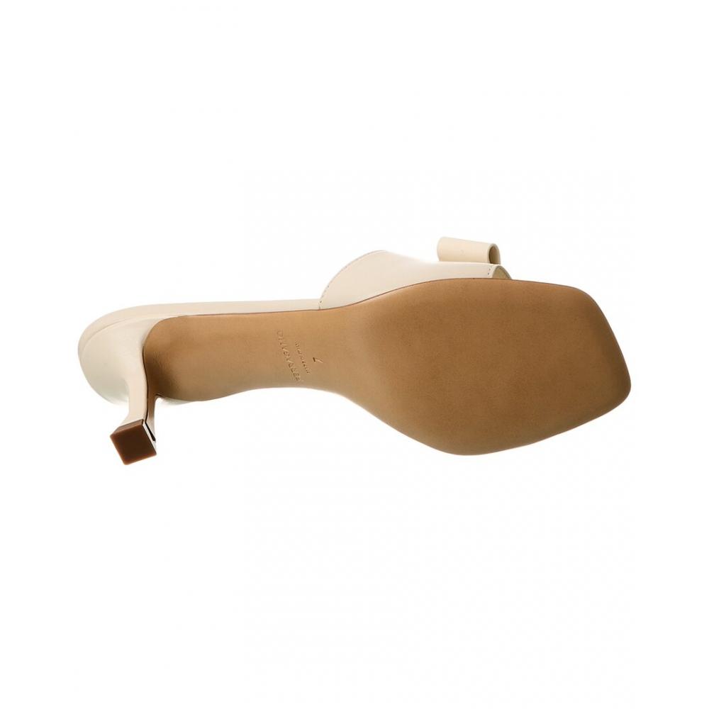 Salvatore Ferragamo Ferragamo Zelie Leather Sandal White