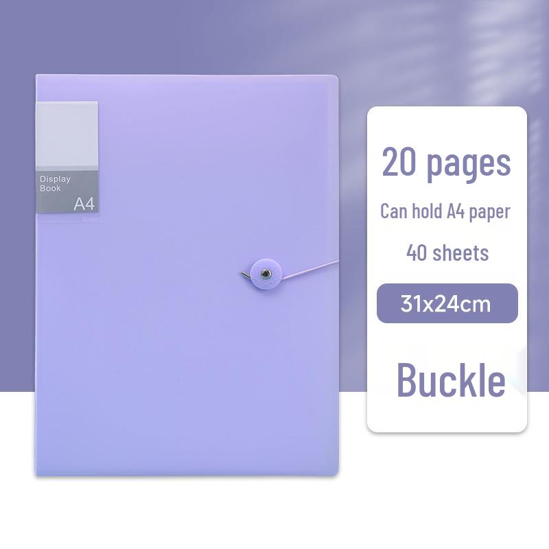 Large Capacity Transparent Snap Fastener Document Folder & Binder