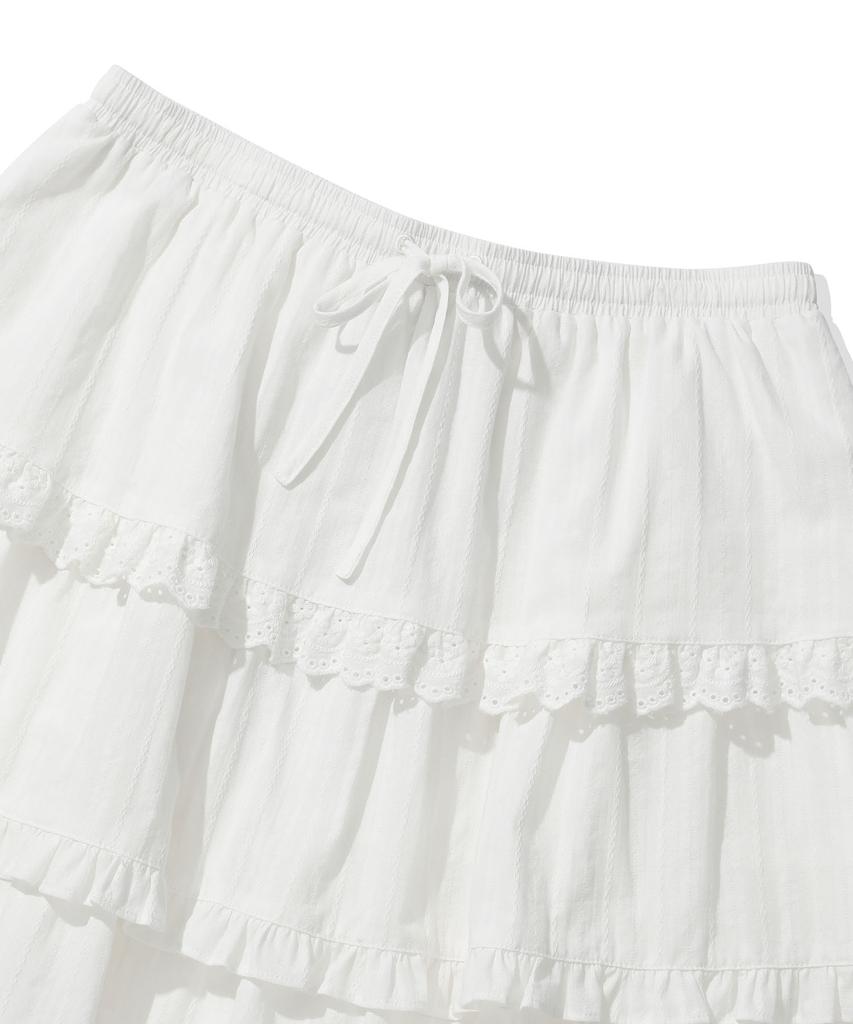 Code Graphy (Women) Frill Skirt - Off-White