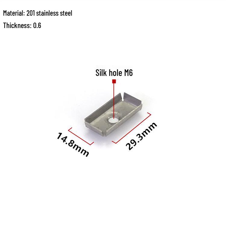 Stainless Steel Square Tube Connector with Threaded Hole for Storage Rack Assembly