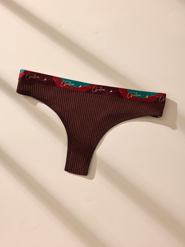 7PCS Women Thongs Panties Cotton Striped Underwear Sexy Intimates Female Lingerie Solid Color Comfort Panty Soft G-Strings