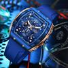 LIGE Men's Sports Quartz Watch - Multifunctional, Luminous, Waterproof, Six-Hand Business Design with Calendar.