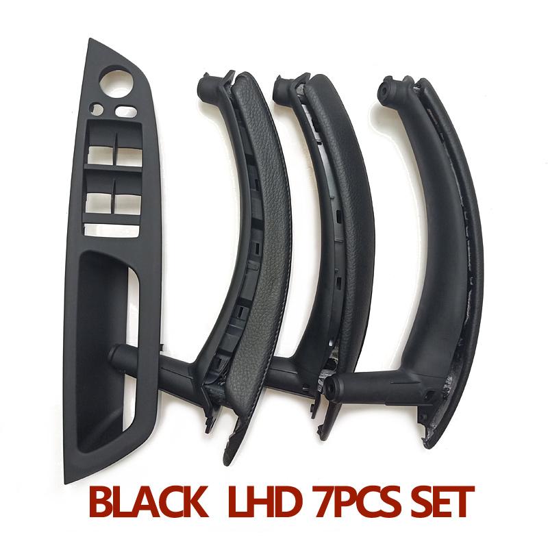 LHD Upgraded Interior Door Handle with Leather Cover Assembly Full Set For BMW X5 X6 E70 E71 E72 2007-2014