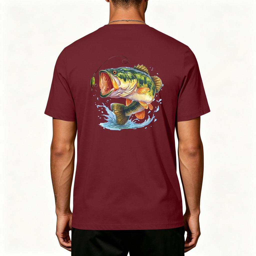 Men's Outdoor Fishing T-Shirt UPF 50 Plus Sun Protection Quick Dry Stretch Short Sleeve Sports Top Lightweight Breathable