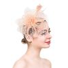 Party Fascinator Hat Mesh Feather Flower Decor Headdress Wedding Headgear Faux Pearl Stage Performance Head Decor Hat Bridal Hair Accessories
