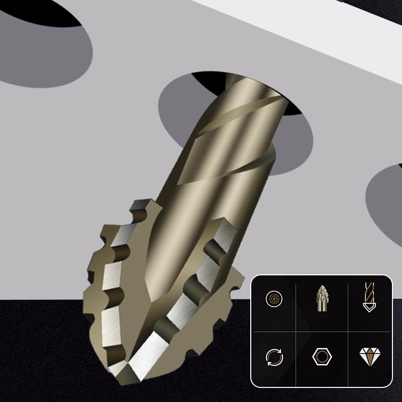 3-teiliges Vierkant-Zahnkranz-Exzenter-Twist-Bohrer-Set für Trockenbohrungen in Keramikfliesen, Glas, Marmor, Beton