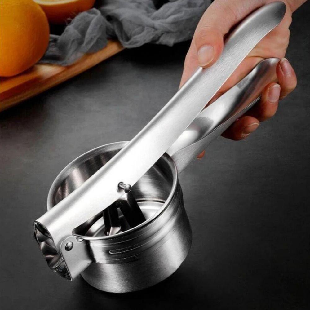Stainless Steel Manual Stuffing Squeezer Bottom Hole Potato Masher Vegetable Dehydrator  Household