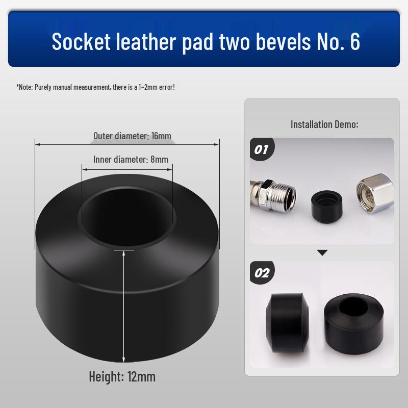 Stainless Steel Corrugated Hose Nut with No-Impact Wave Screw, Seal Ring, Leather Pad, Pressure Relief Valve Interface, and Fastener Gasket