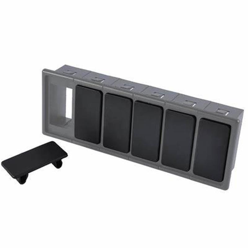 6Pcs Black ABS Rectangular Rocker Switches Panel Blank Snap in Hole Plug Cover Bracket Filler for Standard Switches