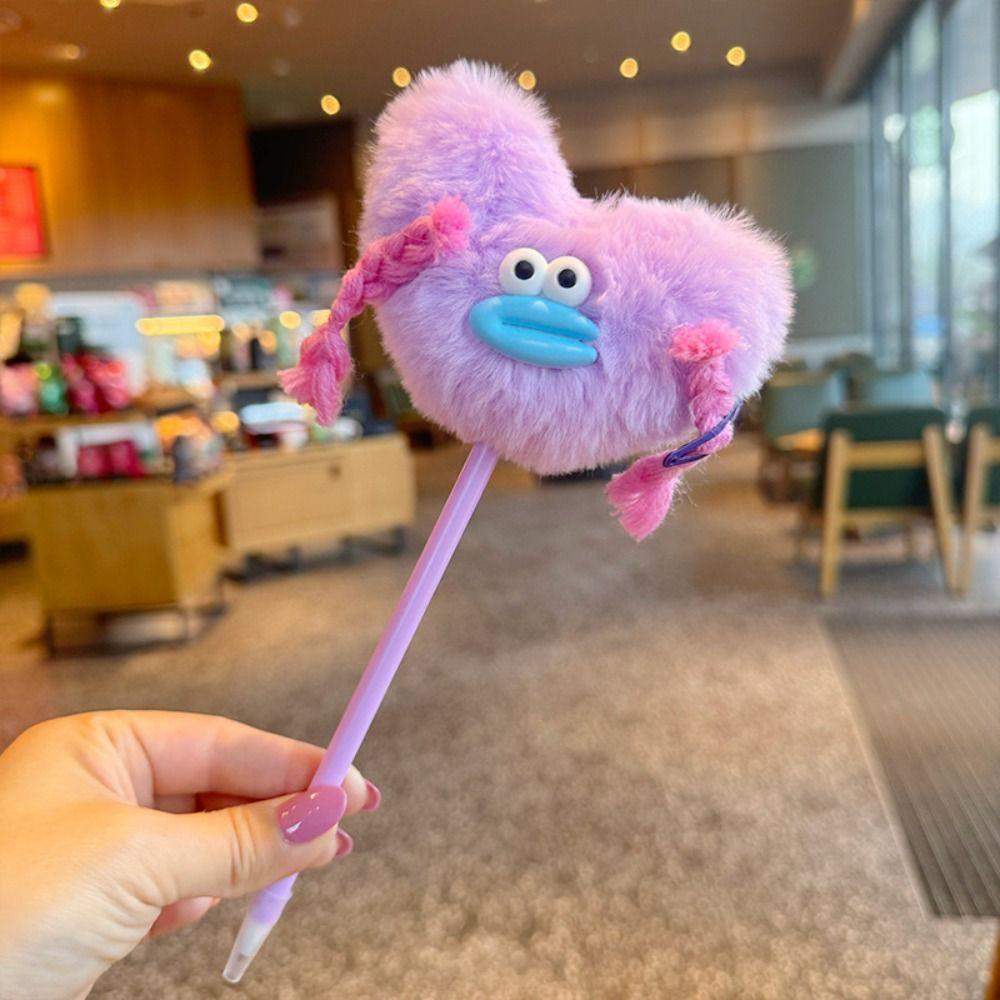 Ugly Braided Doll Children's Plush Pen Iridescence Student Neutral Gel Pen  Award Gifts