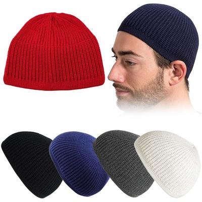 Solid Color Kufi Cap Casual Skull Hat New Knitted Hat  for Women