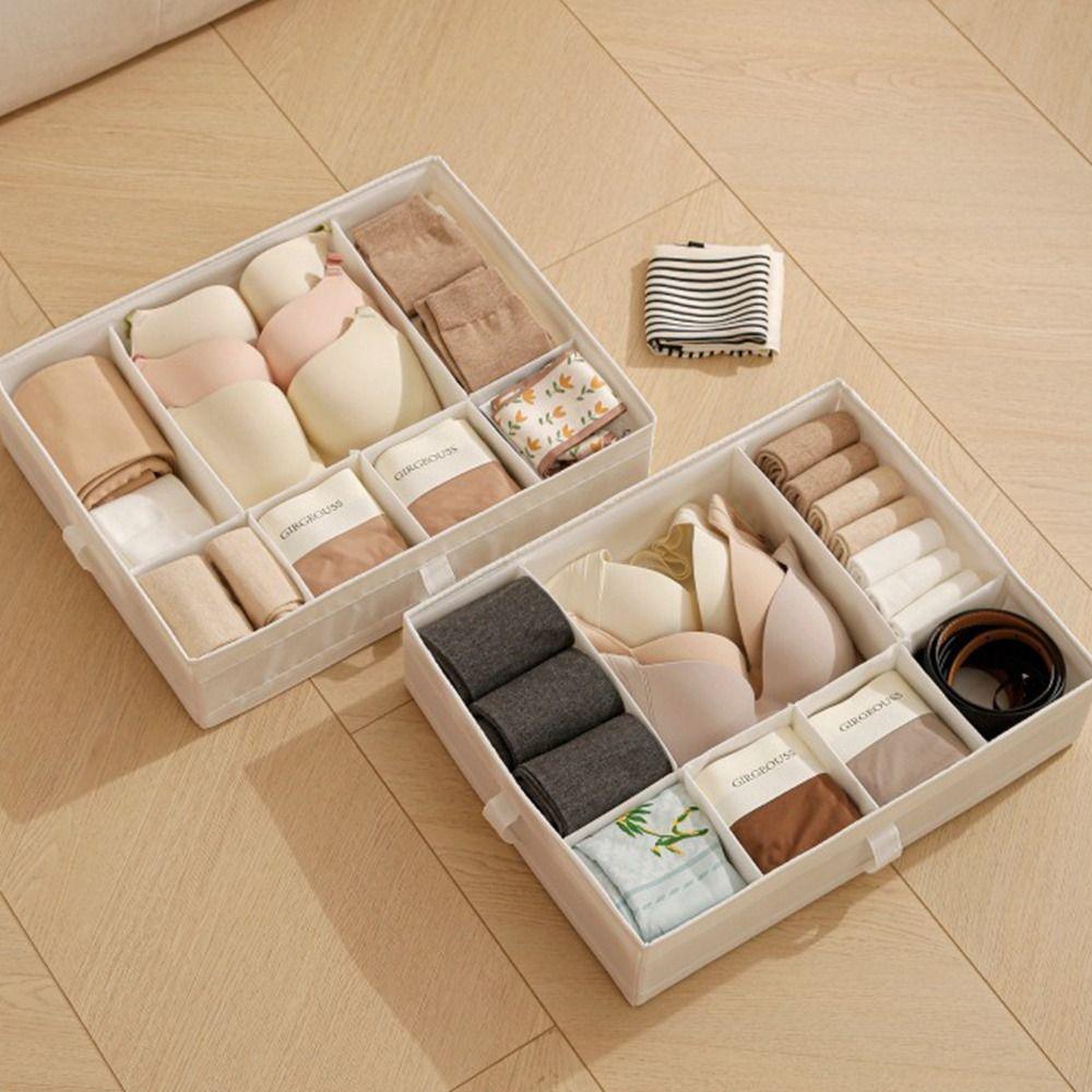 Dustproof Underwear Storage Box Stackable Space Saving Wardrobe Clothes Divider Moisture-Proof Anti-mite Bra Socks Organizer