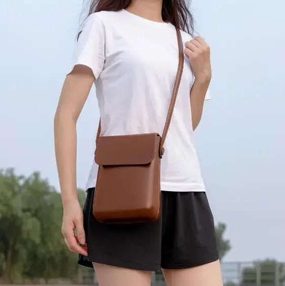 Damen Mini PU Leder Schultergeldbörsen und Handtaschen für Mädchen Damen Handy Einfache Uni Designer Tasche