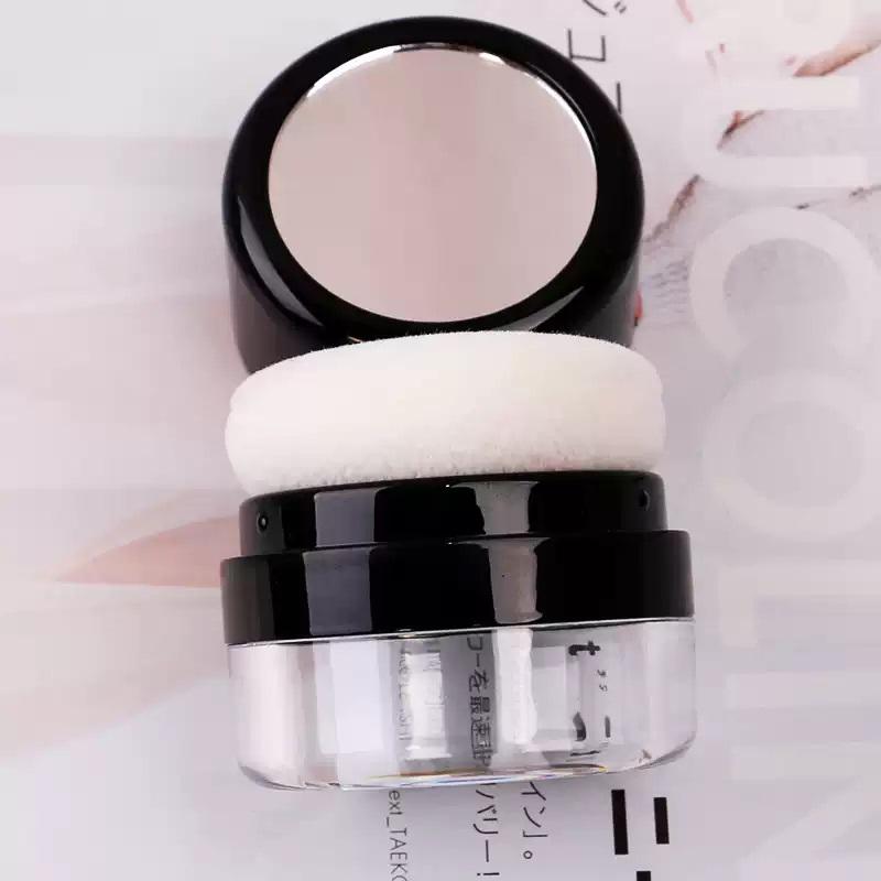 Portable Loose Powder Box With Mirror Travel Powder Case With Mushroom Sponge Puff Cosmetic Case Blusher Powder Jar Container