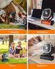 Rechargeable Oscillating Camping Fan with Remote Control & LED Light