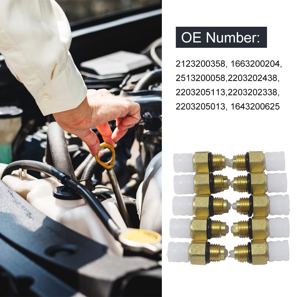 AIRSUSFAT 10pcs Air Suspension Repair Kit Air Valve M8 Benz W251 W164 W212 W211