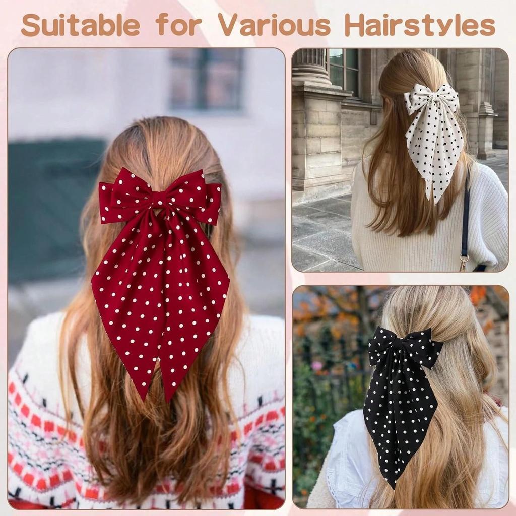 women's polka dot bow hair clips, fashionable cute hair accessories for the back of the head, suitable for afternoon tea, Mother