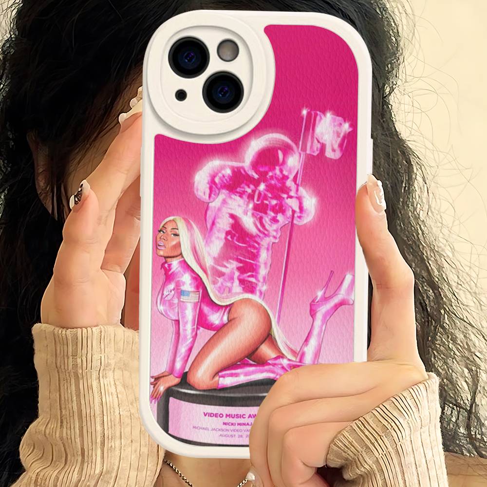Nicki Minaj Rapper Phone Cover For IPhone 11 12 13 14 15 16 Pro Max Mini Plus Soft Leather Case