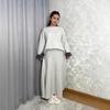 2025 Autumn Women's Ribbed Knit Sweater & A-line Long Skirt Set