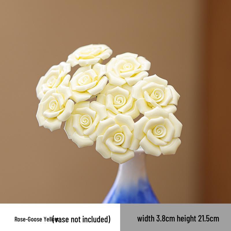 Traditional Jingdezhen Peony Ceramic Vase - Eternal Flower Simulation Decoration