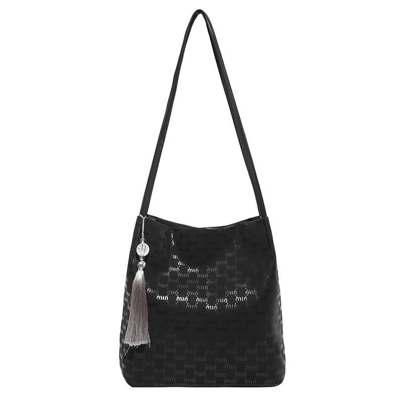 Large Capacity Summer New Temperament Casual Retro Commuter Bag Bucket Bag Women's Fashion Women's Bag