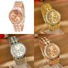 Rhinestone Three Women Eyes Steel Band Quartz Watch Decoratives Delicate Thin