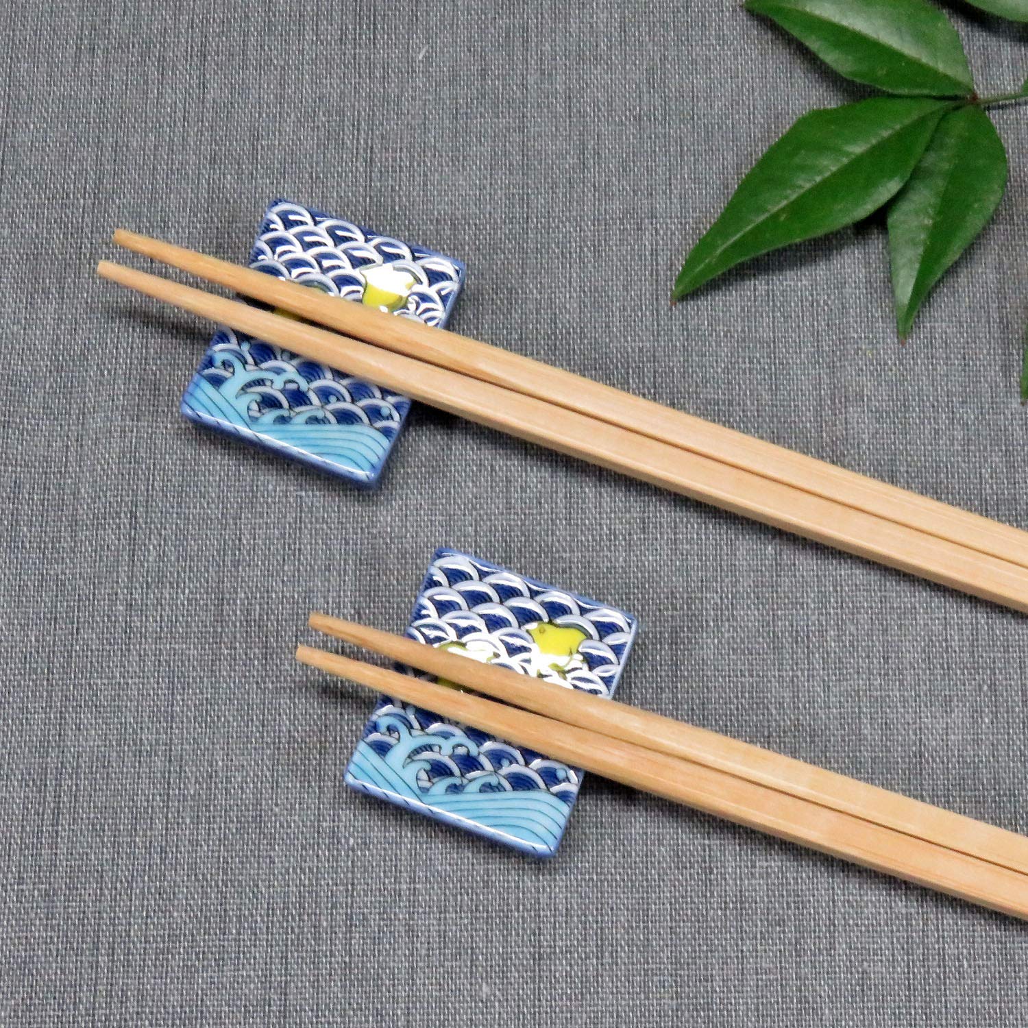

Stylish Kutani Ware Pair Chopstick Rest Chidori Cutlery Made in Japan Set, Pattern, Ceramic, Rest,
