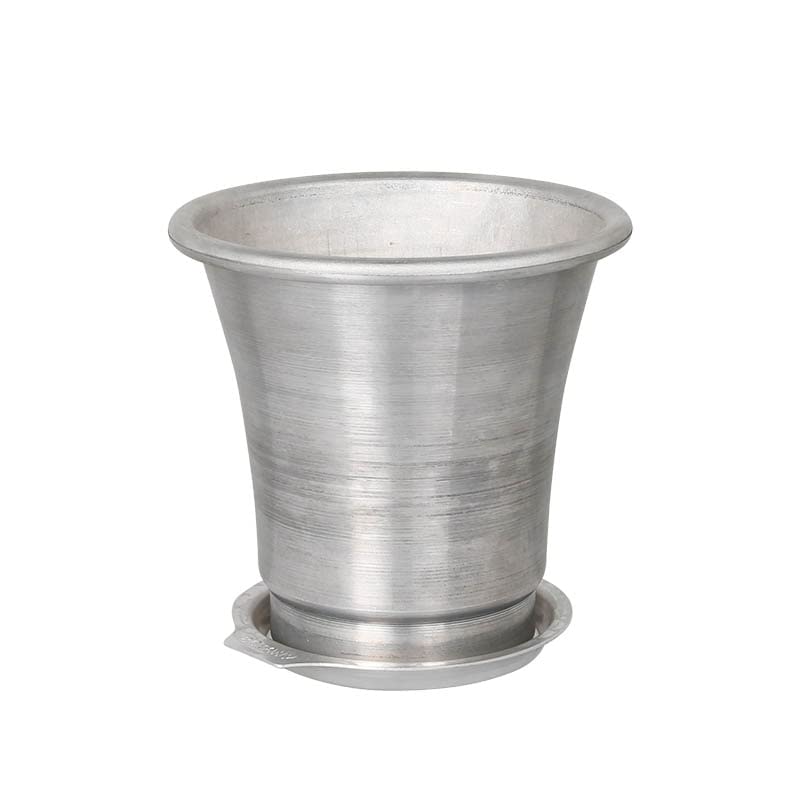 Dulton Aluminum Pot Medium with Saucer BOTANY Pot Planter Saucer with Drain Hole Height 158mm Diameter 163mm NB-0462M