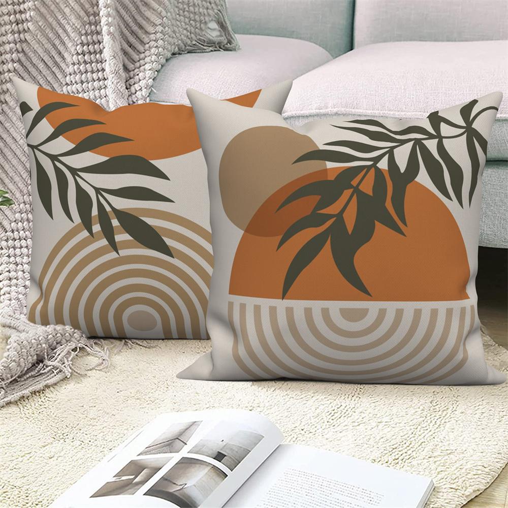 Pillowcase Decoration Home Office Car Abstract Branches and Leaves Nordic Curved  Sofa Cushion Cover