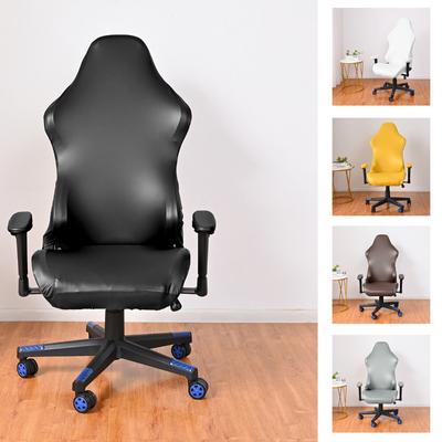 Waterproof PU Leather Slip Covers  Game Chair Cover Office Elastic Chair Monochrome Armchair Cover Computer Chair Learning Game Room