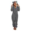 Women's Plus Velvet Thickened Fur Jumpsuit Pajamas - Hooded, Multi-Color, Parent-Child Autumn & Winter Wear
