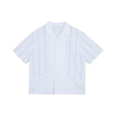 Ss24 Apres Court Loose Fit Striped Breathable Polo Shirt Unisex Shirts White 628231-02