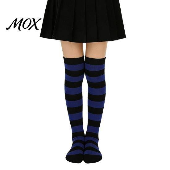 Comic-Ausstellung Outfit Accessoires Gestreifte Oberschenkelhohe Socken für Damen Mädchen, Über dem Knie Strümpfe, Mode Festlich Winter Strumpfwaren Weich Dehnbar