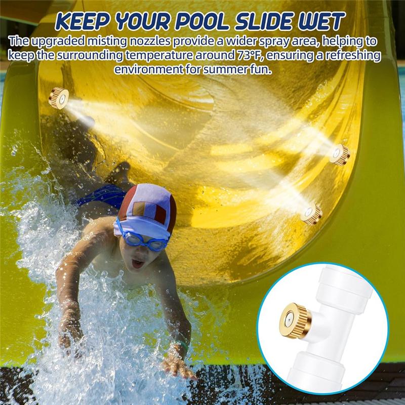 

A25F-Slide Water Tubing Kit Pool Sprays Kit With Hose Adaptor For Straight & Curved Swimming Pools Fan Misting Kit For A Cool Pa белый