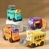 Pull Back Transformable Car Toy Plastic Pull Back Trucks Cartoon Inertia Engineering Vehicle  Kids