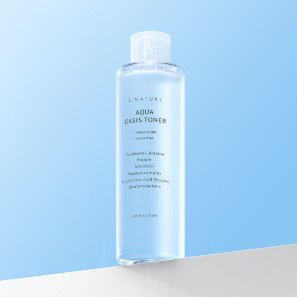 

S-NATURE Aqua Oasis Toner 210ml - Deep Hydrating & Moisture Barrier Revitalizing Toner