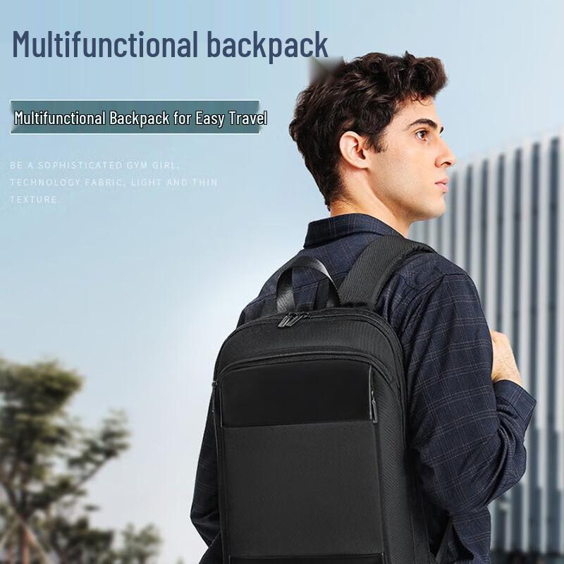 WEZHO Ultra-Thin Expandable Business Laptop Backpack
