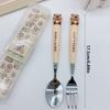 Fashion Stainless Steel Capybara Cutlery Set Cartoon Travel Portable Fork Spoon Dinnerware Sets Kitchen Tableware