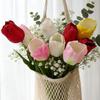Artificial Tulip Flower Realistic Tulip Bouquet Faux Silk Flower Arrangement for Home Office Wedding Party Mother's Day