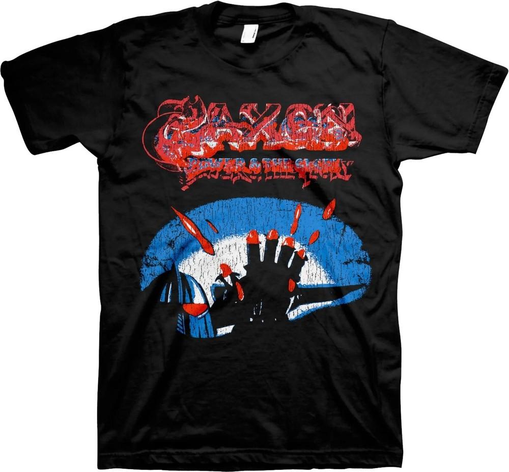 SAXON cd cv POWER AND THE GLORY Official SHIRT XL New wheels of steel strong arm Unisex T-Shirt XXXL