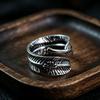 European & American Fashion Retro Smile Face Multi-layer Open Silver Ring - Trendy Korean Punk Simple Design for Women