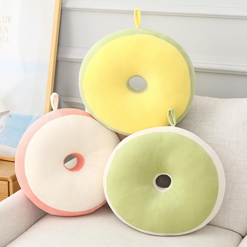 Sweetheart Macaron Round Cushion With Striped Pattern For Living Room And Bedroom Decor